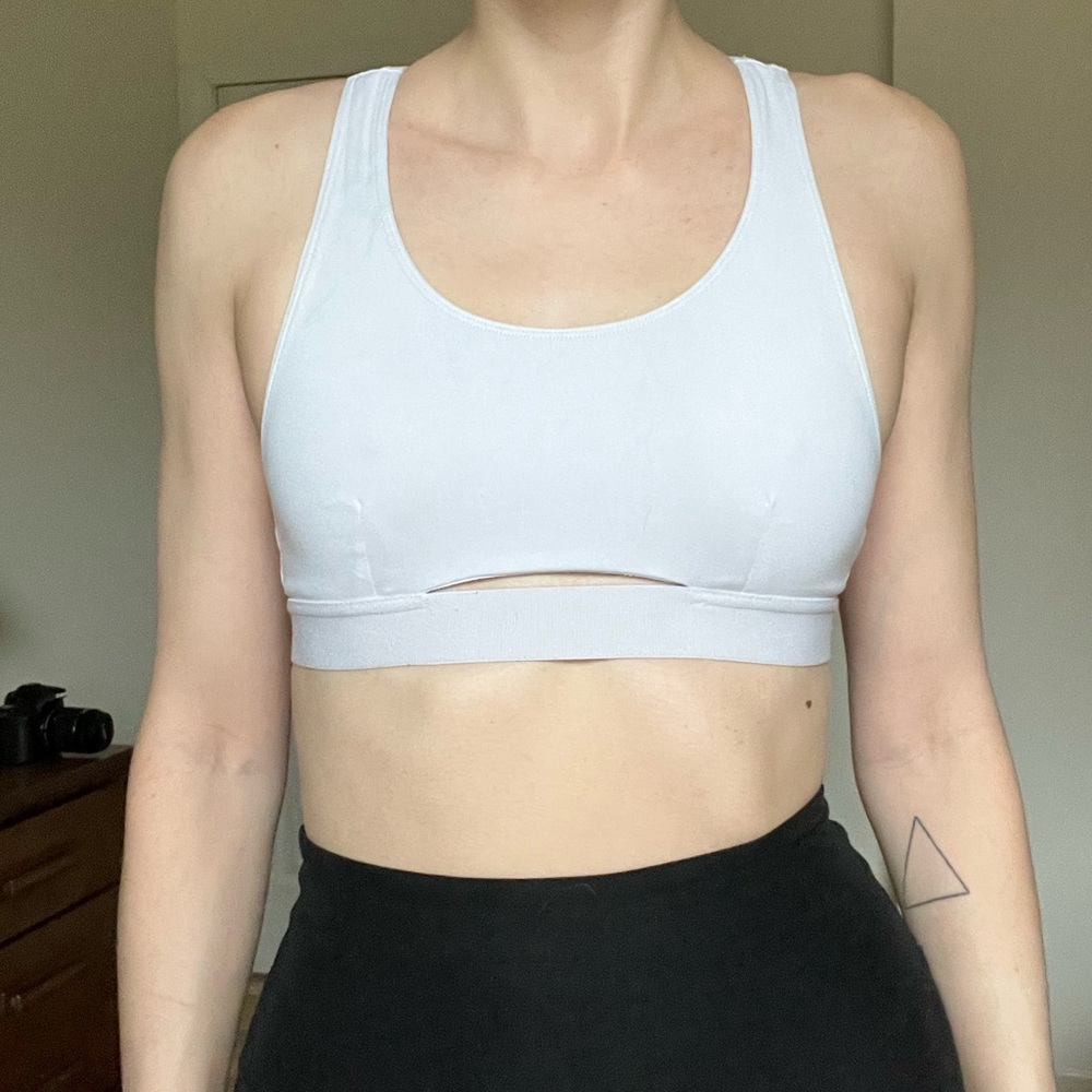 Alo Yoga cutout sports bra, white